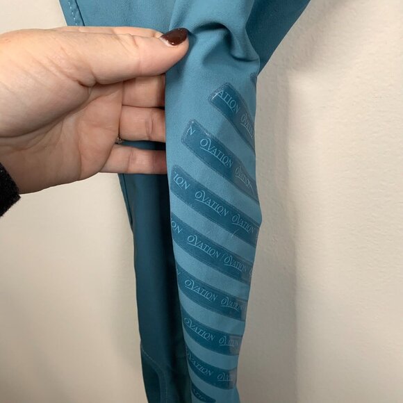 Ovation Aqua-X Silicone Knee Patch Breeches Size 30 R blue silicone equestrian - Picture 5 of 12